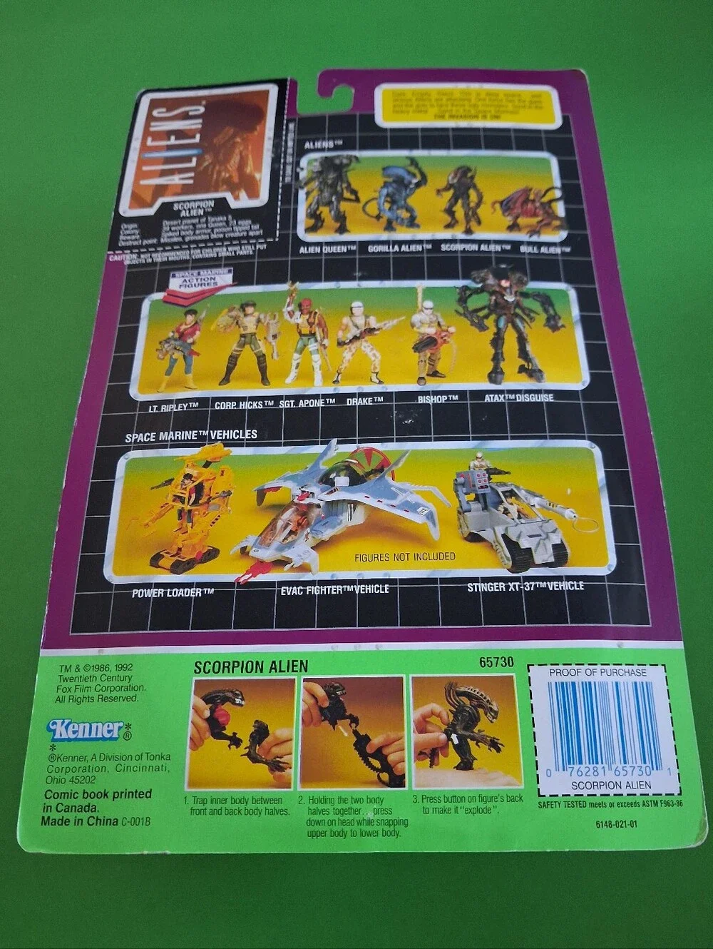 Vintage 1992 Kenner Aliens Scorpion Alien Face HuggerVintage 1992 Kenner Alien